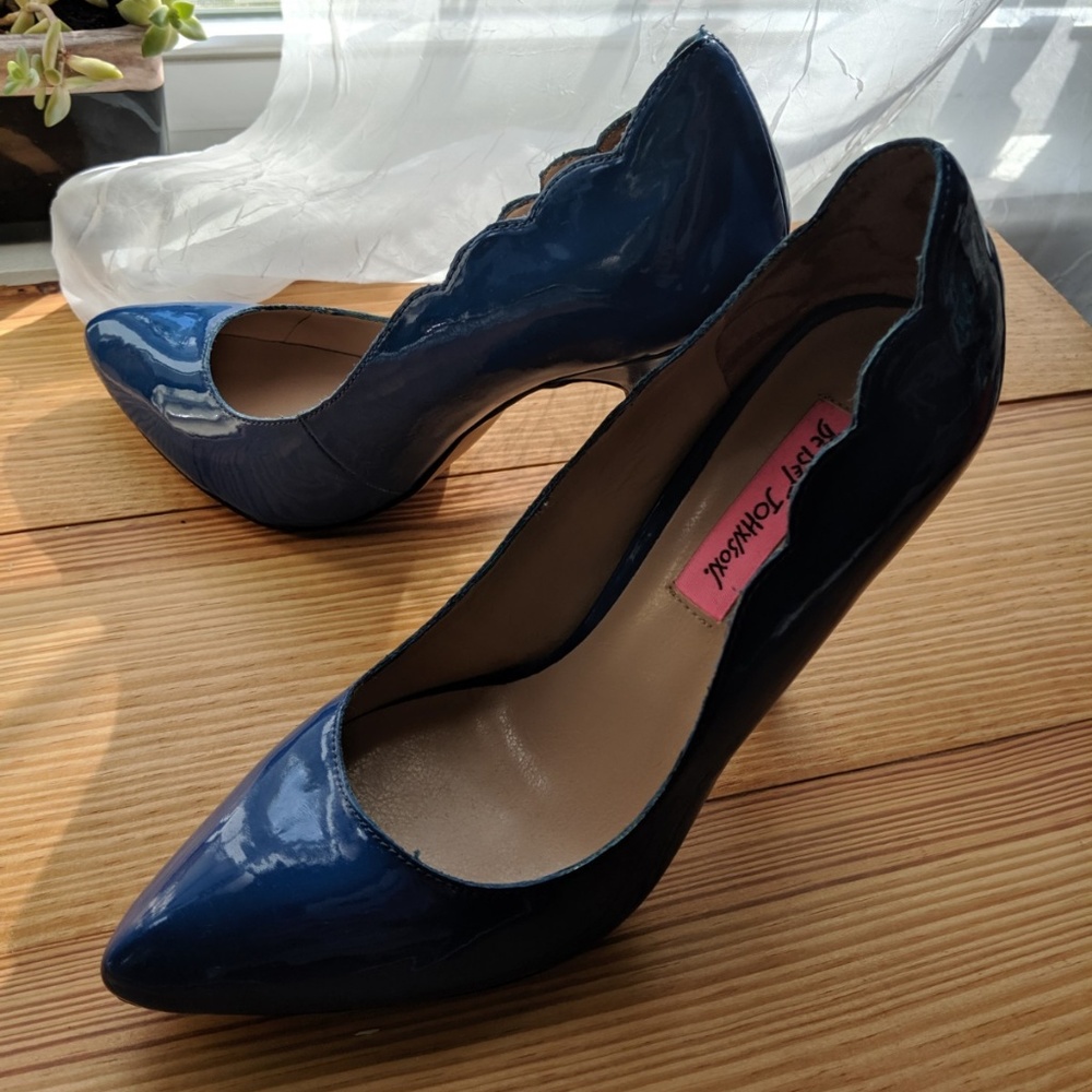 New! Royal Blue Scalloped Edge Heel